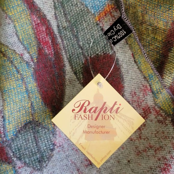 COPY - Rapti Fashion Reversible Buckle Shawl. Multi Colored. RF15. - Picture 7 of 7